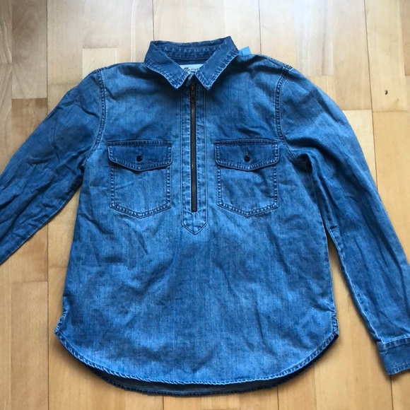 Madewell Denim Zip-Front Popover Shirt - Picture 5 of 8